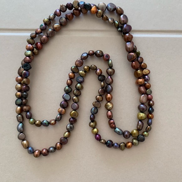 Authentic fresh water pearl necklace - caramel - Picture 4 of 4